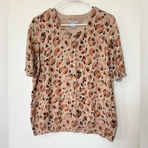 🎉4/30$🎉 Alfred Sung Leopard Print Knit Top - Size XXL